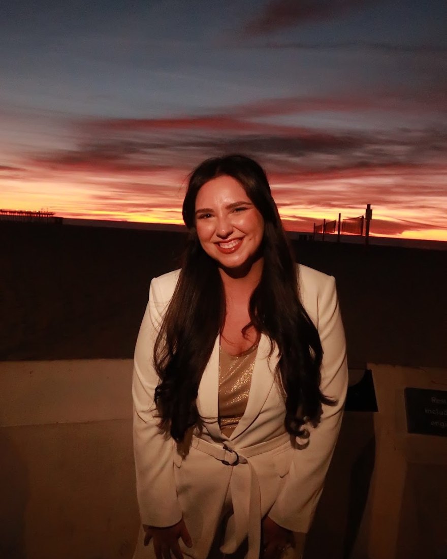 Marina Mirabal at sunset on the beach
